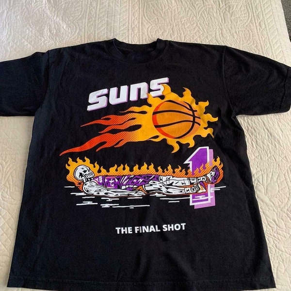 Suns x Warren Lotas The Final Shot Purple Skeleton T-shirt , Suns in 4 , Phoenix Suns Shirt , Suns shirt, Devin booker, UNISEX