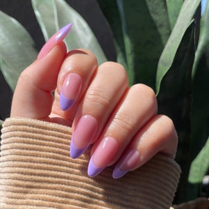 French Lilac Lavender Press On Nail Set with Prep Kit