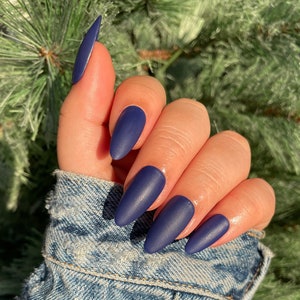 Matte Blue Press On Nail Set