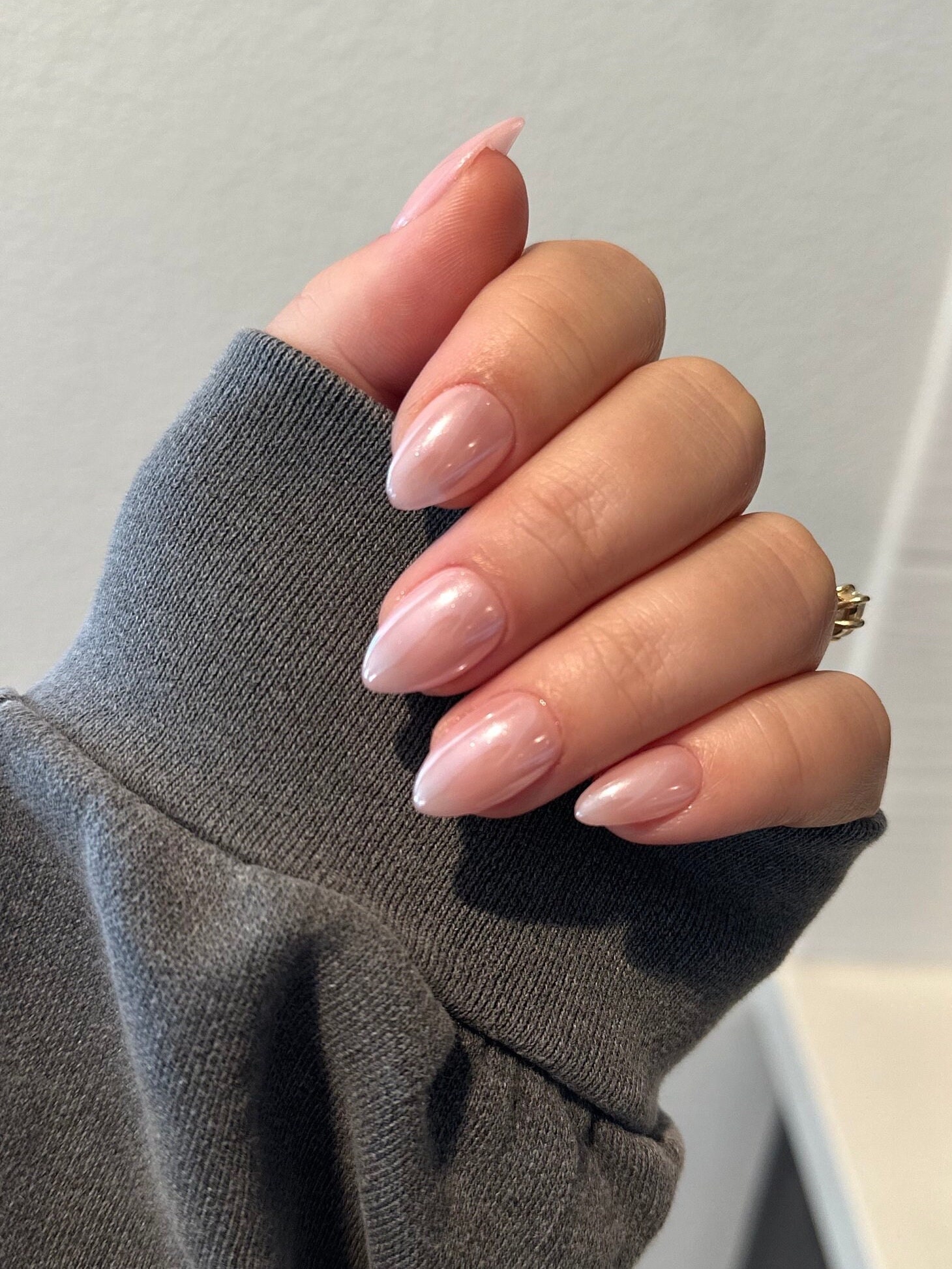 Glass Nails | Glass Nude Nails | Glazed Nude Press on Nails | 870