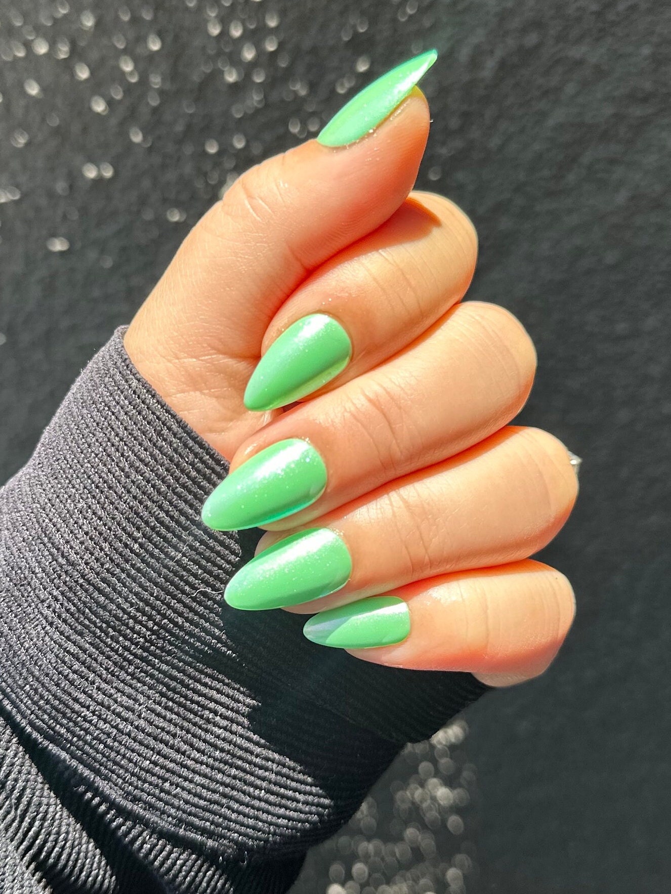 Mint Green Chrome Nails | Mint Green Press on | Mint Green Hailey Bieber  Chrome Nails | - Etsy