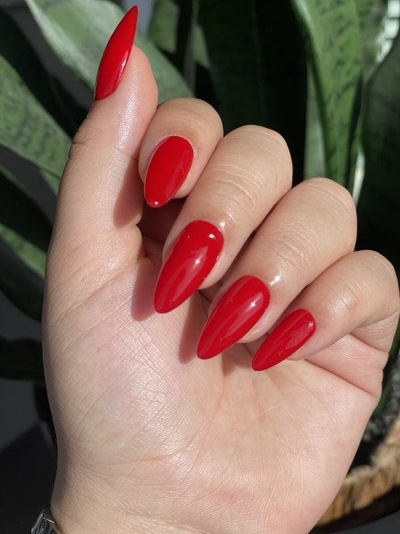 Christmas Red Fake Nails Golden Glitter With Design Press On - Temu