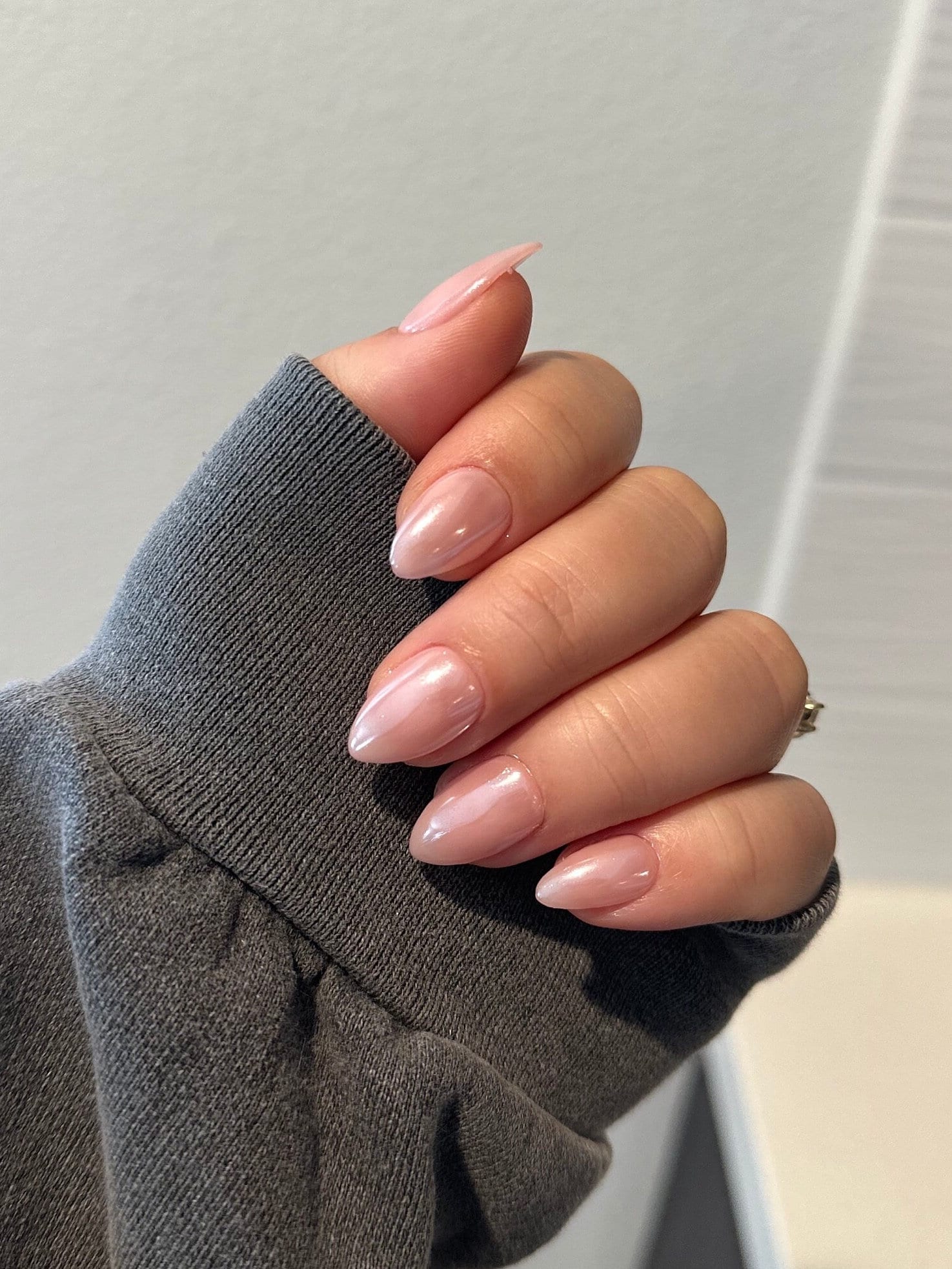 EVER NAIL エバーネイル　Glass French Nude Glass Nails | Glass Nude Nails | Glazed Nude Press on Nails | 870