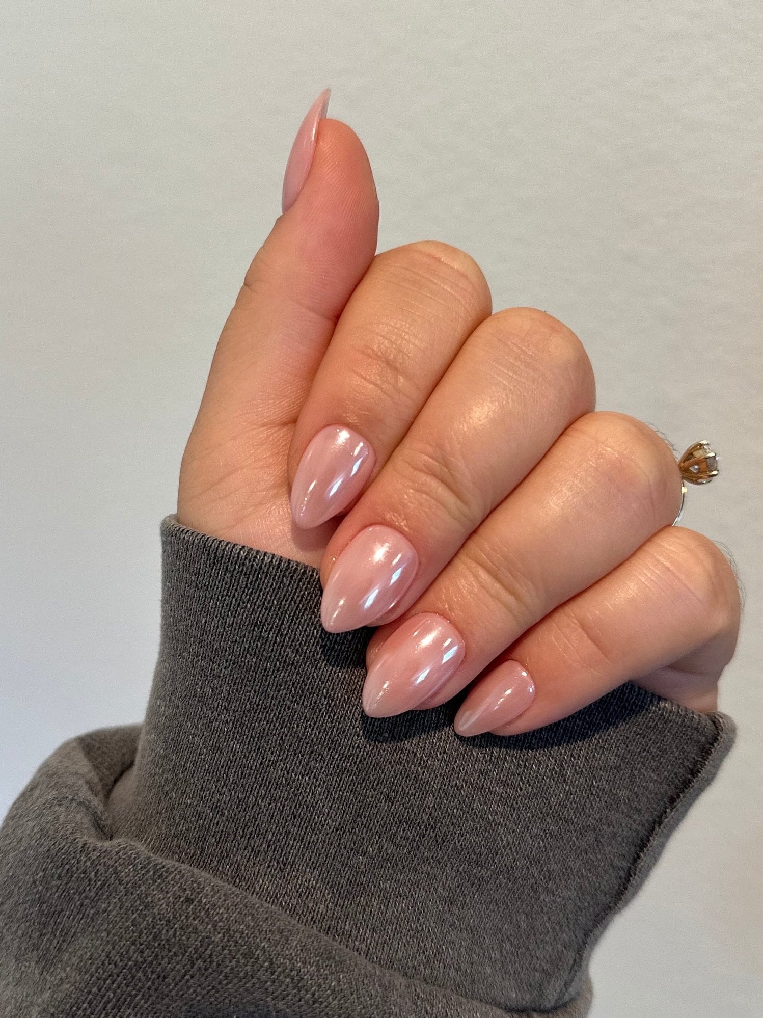 Glass Nails | Glass Nude Nails | Glazed Nude Press on Nails | 870