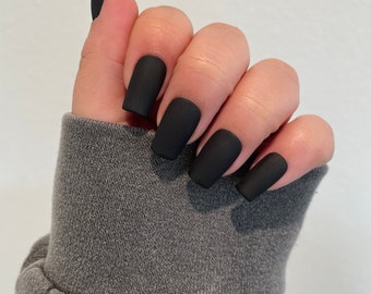 Matte Black Press Ons | Black Nails | Matte Black Fall Nails