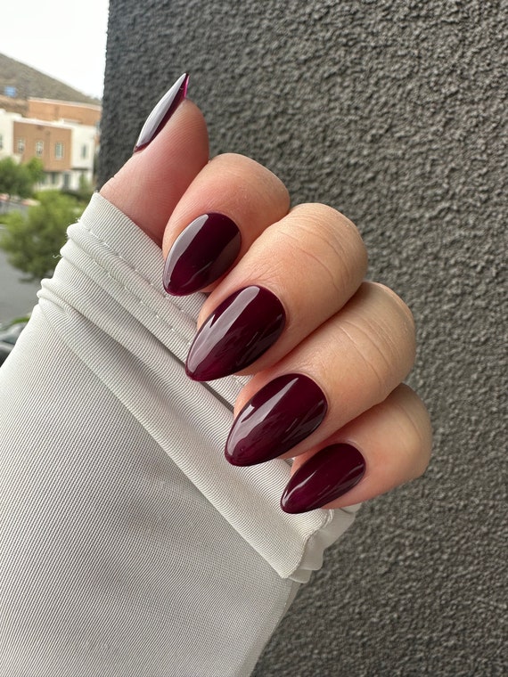 Cherry Mocha Fall Color Press on Nails - Etsy