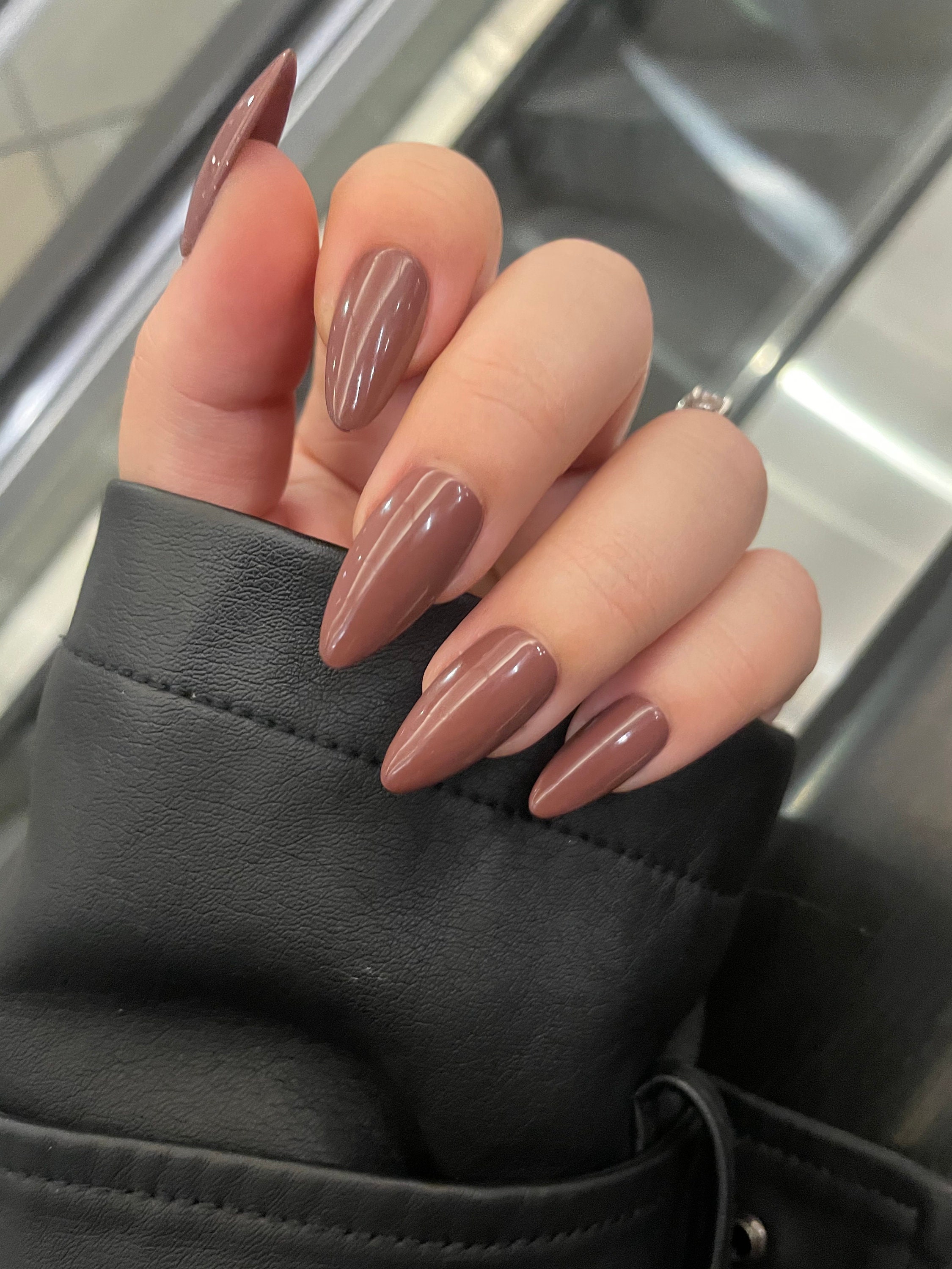 Chocolate Brown Fall Color Press On Nails