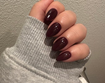 Cherry Mocha Fall Color Press On Nails