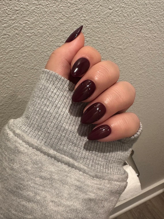 Cherry Mocha Fall Color Press on Nails - Etsy