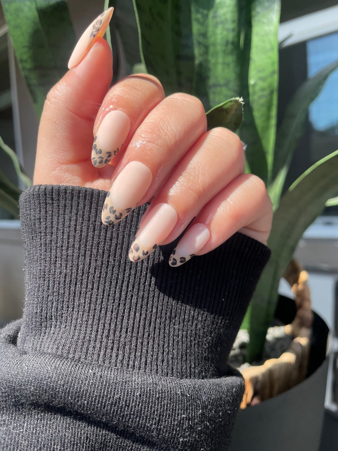 Cheetah Leopard Print French Tip Nails Press on Nail Set - Etsy