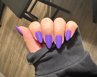 Matte Purple Press Ons | Purple Nails | Matte Purple color Nails