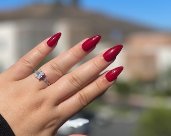 Cherry Red Press on Nails