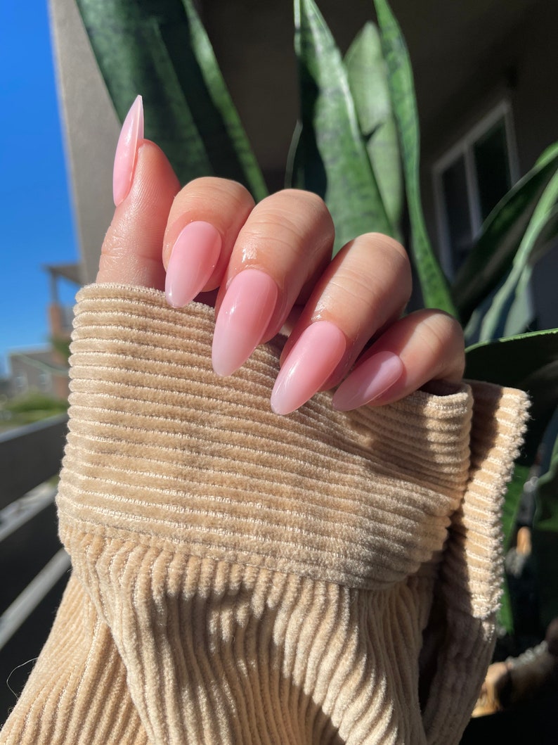 Pink Color Press On Nail Set With Prep Kit image 3