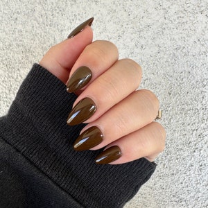 Hazel Brown Fall Color Press On Nails image 2