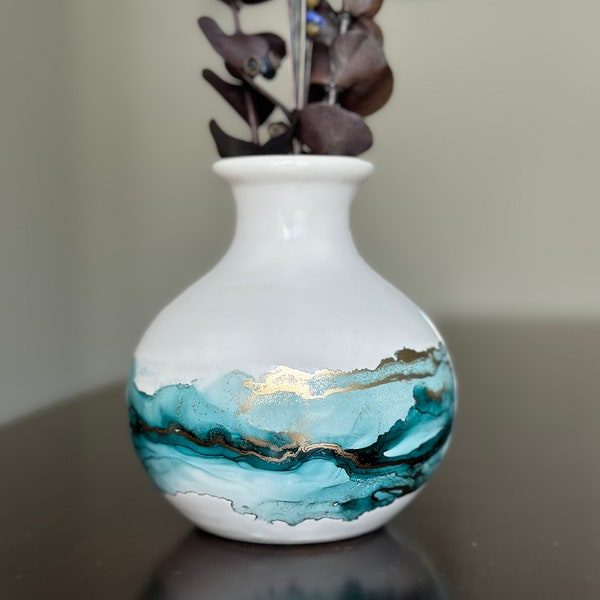 Alcohol Ink Vase Etsy