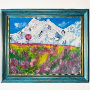 Original Impasto Mountain Painting, California Spring Landscape 16x20