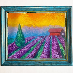 Tuscan Landscape Impasto Oil Painting: Authentic Original Artwork  Provence  Village Italy Tuscan.