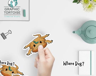 Bearded Dragon Sticker | "Where Bug?" Funny Lizard Decal | Reptile Lover Gift