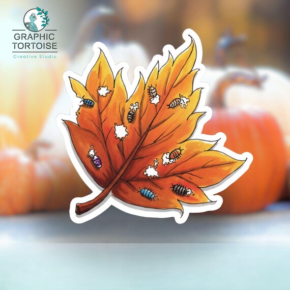 Isopod Sticker | Fall Leaf Critters Decal | Bioactive Terrarium Decor | Nature Enthusiast Gift