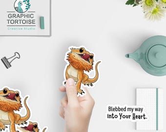 Bearded Dragon Sticker | "Blebbed My Way into Your Heart" Cute Reptile Decal