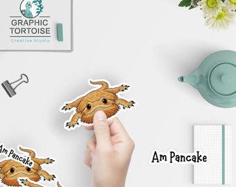 Bearded Dragon Sticker | "Am Pancake" Funny Lizard Decal | Beardie Lover Gift