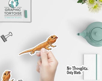 Bearded Dragon Sticker | "No Thoughts Only Bleb" Funny Lizard Decal