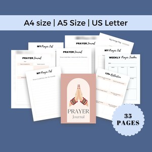Diario de oración / diario de gratitud / Herramientas de entrenamiento / diario de oración imprimible / Descarga instantánea de PDF / Tamaño A4, A5, Carta