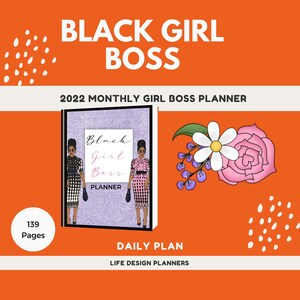 Girl Boss  Planner printable, Monthly Planner, Daily habit tracker, boss Journal,  | US Letter| Instant Download