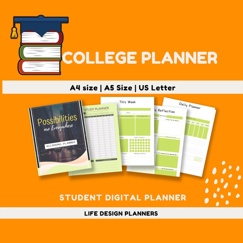 Student Planner Printable Study Planner Study Organiser Etsy