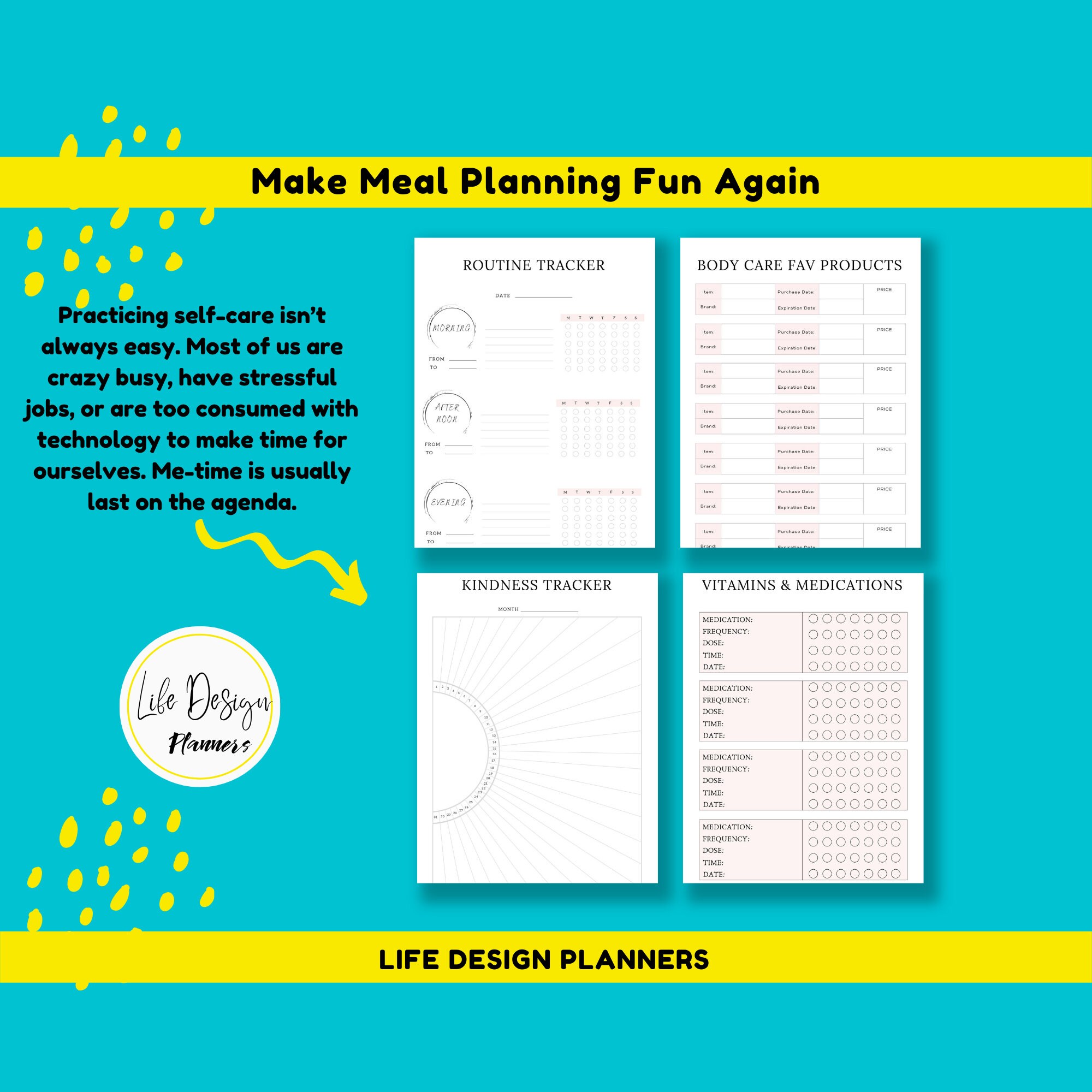 Self Care Planner Manage Your Work Life Balance With This Self Care ...