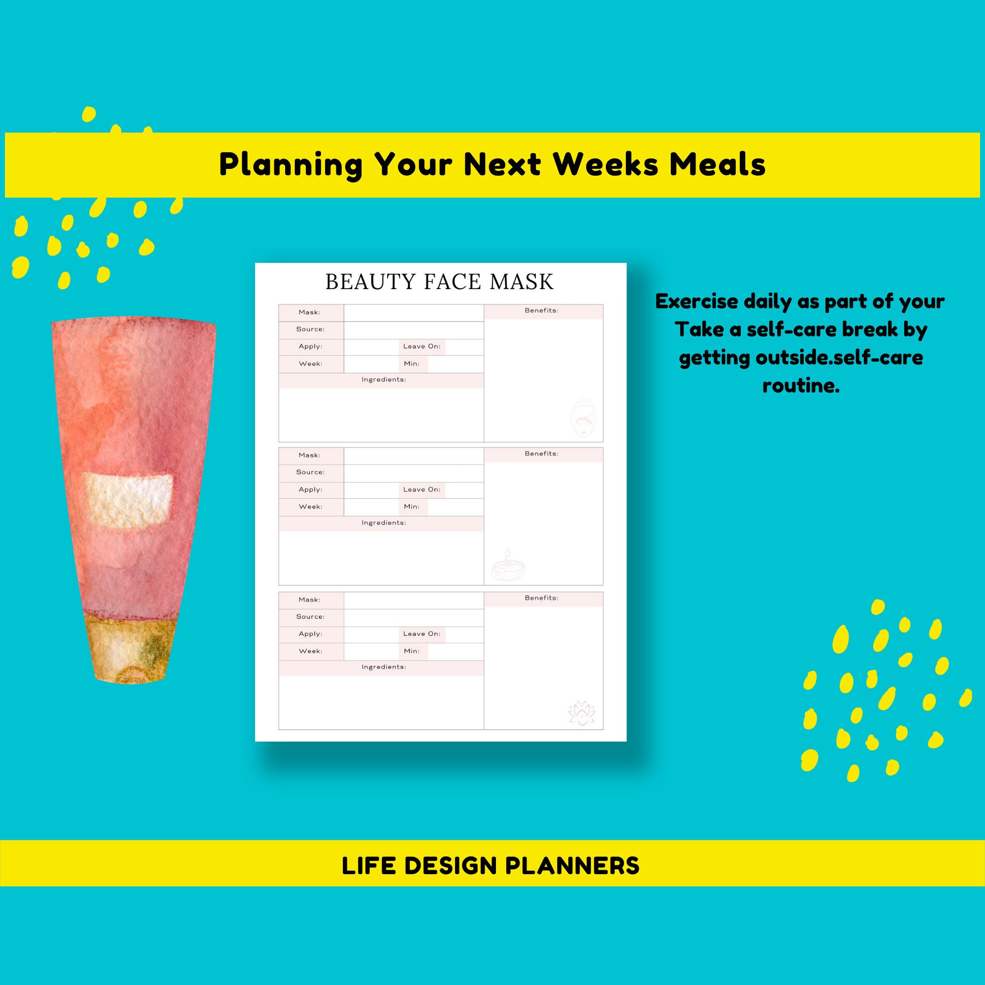 Self Care Planner Manage Your Work Life Balance With This Self Care ...