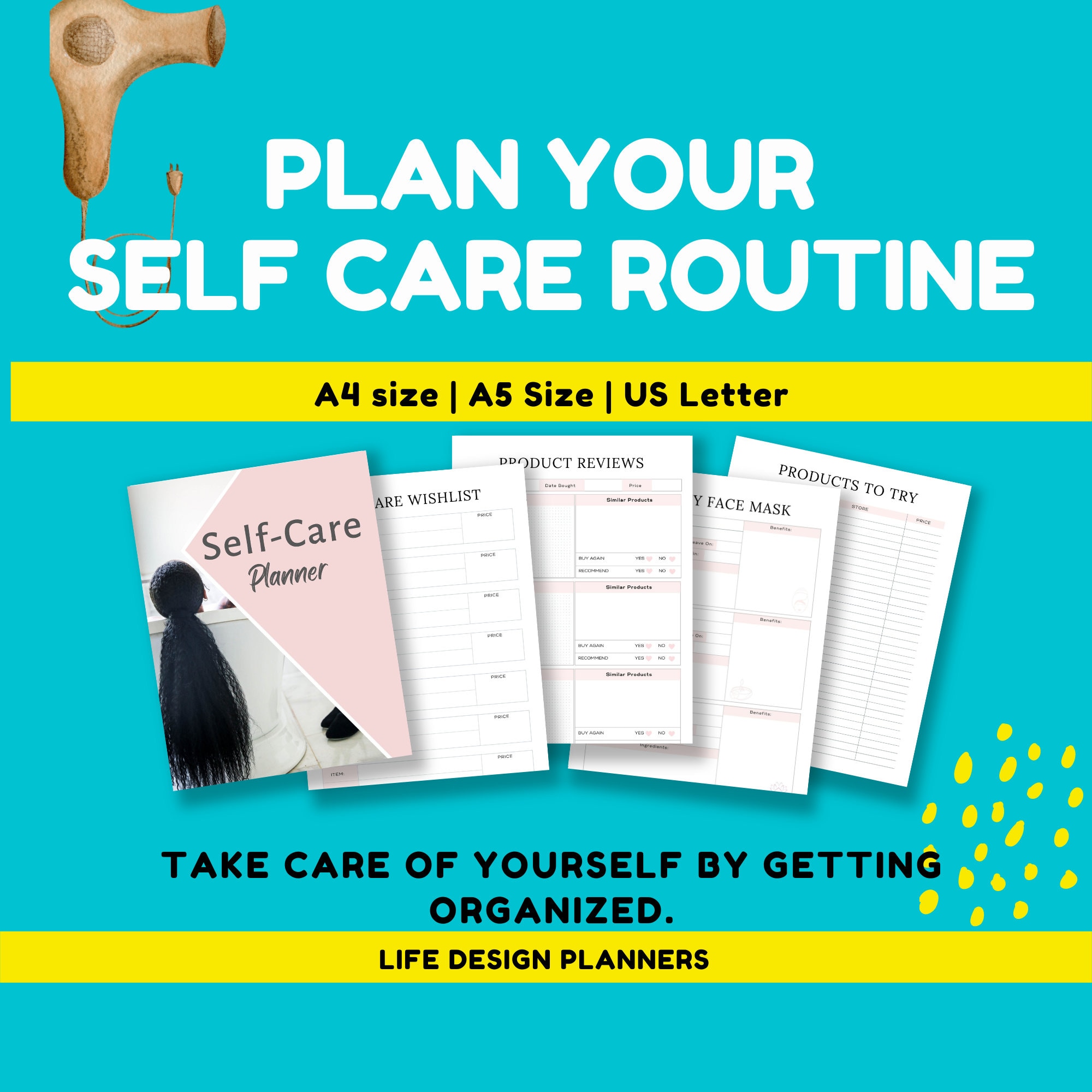 Self Care Planner Manage Your Work Life Balance With This Self Care ...