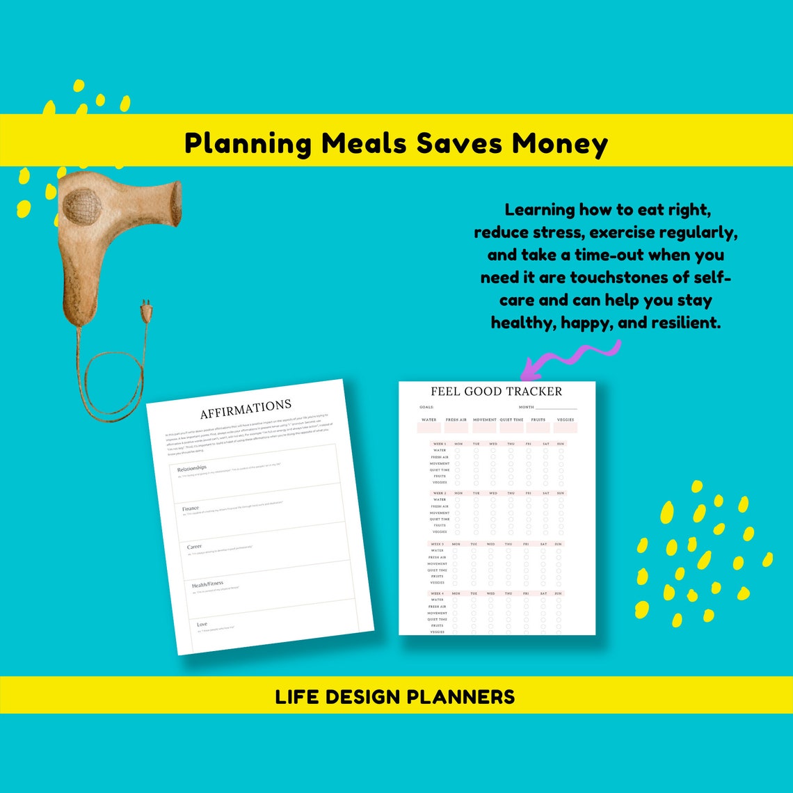 Self Care Planner Manage Your Work Life Balance With This Self Care ...