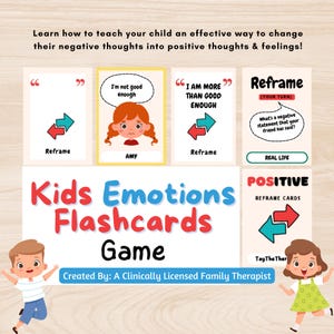 Kids Feelings Flashcards | Children's Thinking Errors | Challenge Negative Thoughts | CBT Therapy Game to Improve Kids Anxiety and Worry |