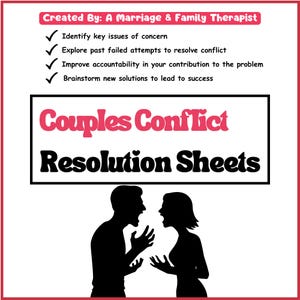 Couples Communication and Conflict Resolution Worksheets | Printable Healthy Relationship Exercises | Strengthen Your Bond & Resolve Issues