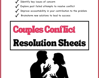 Couples Communication and Conflict Resolution Worksheets | Printable Healthy Relationship Exercises | Strengthen Your Bond & Resolve Issues