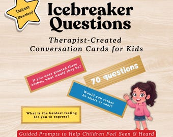 Jenga Game Icebreaker Questions: 70 Conversation Starter Cards for Kids (PDF)