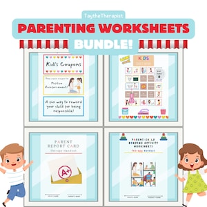 Pacchetto di fogli di lavoro per genitori per bambini / Strumento stampabile per lo sviluppo emotivo e comportamentale / Scheda bingo per le faccende domestiche dei bambini / Risorsa per genitori positivi