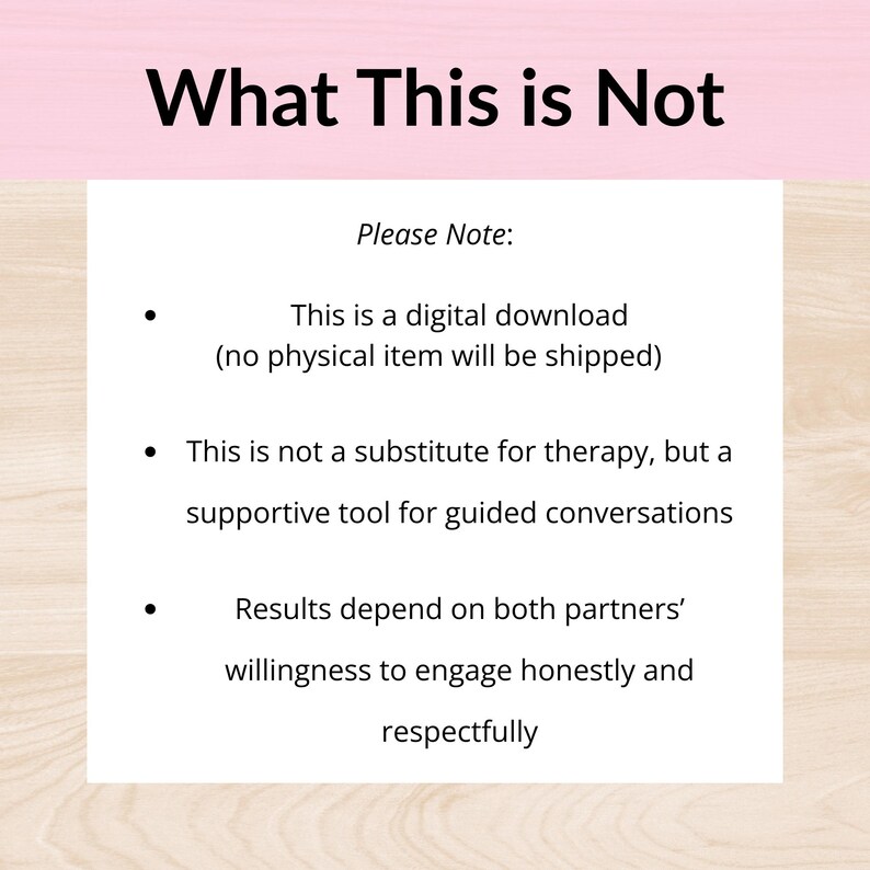 K&ouml;nnte beinhalten: Ein wei&szlig;es rechteckiges Grafikdesign mit dem Titel "What This is Not" in gro&szlig;en schwarzen Buchstaben. Der Text "Please Note:" leitet eine Liste von Aussagen ein, einschlie&szlig;lich eines digitalen Downloads.