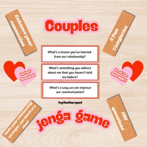 Couples Jenga Game: Date Night Conversation Starter (Instant Download)