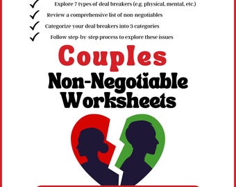 Couples Communication Worksheets: Relationship Non-Negotiables (Digital Download)