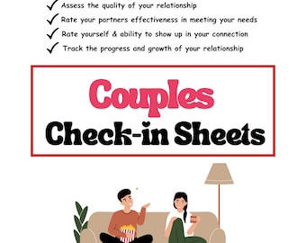 Paare Arbeitsblatt Printable PDF | Beziehungs Check-In & Zeugnis Karte | Ehe Kommunikations-Tool | Therapie Tagebuch für Partner