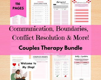 Couples Therapy Worksheets Bundle for Married Couples Relationship Worksheets for Healthy Communication Skills and Conflict Resolution