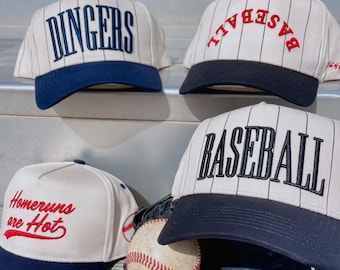 Baseball Stripe Vintage Embroidered Trucker Hat