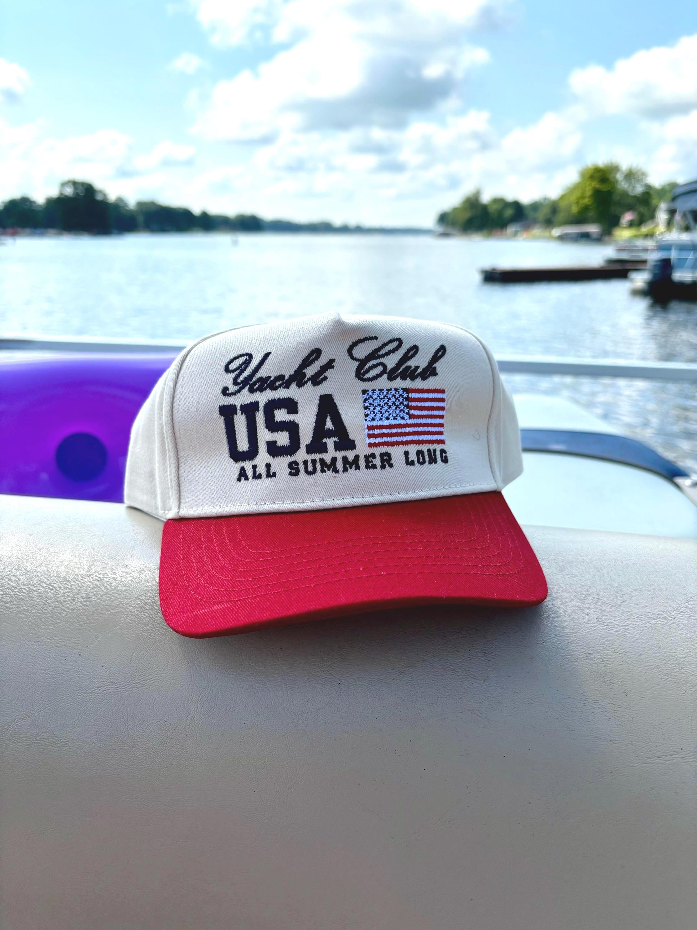 Yacht Club USA Vintage Embroidered Trucker Hat - Etsy