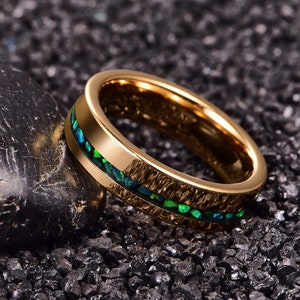 Mens wedding bands with 2025 green stones