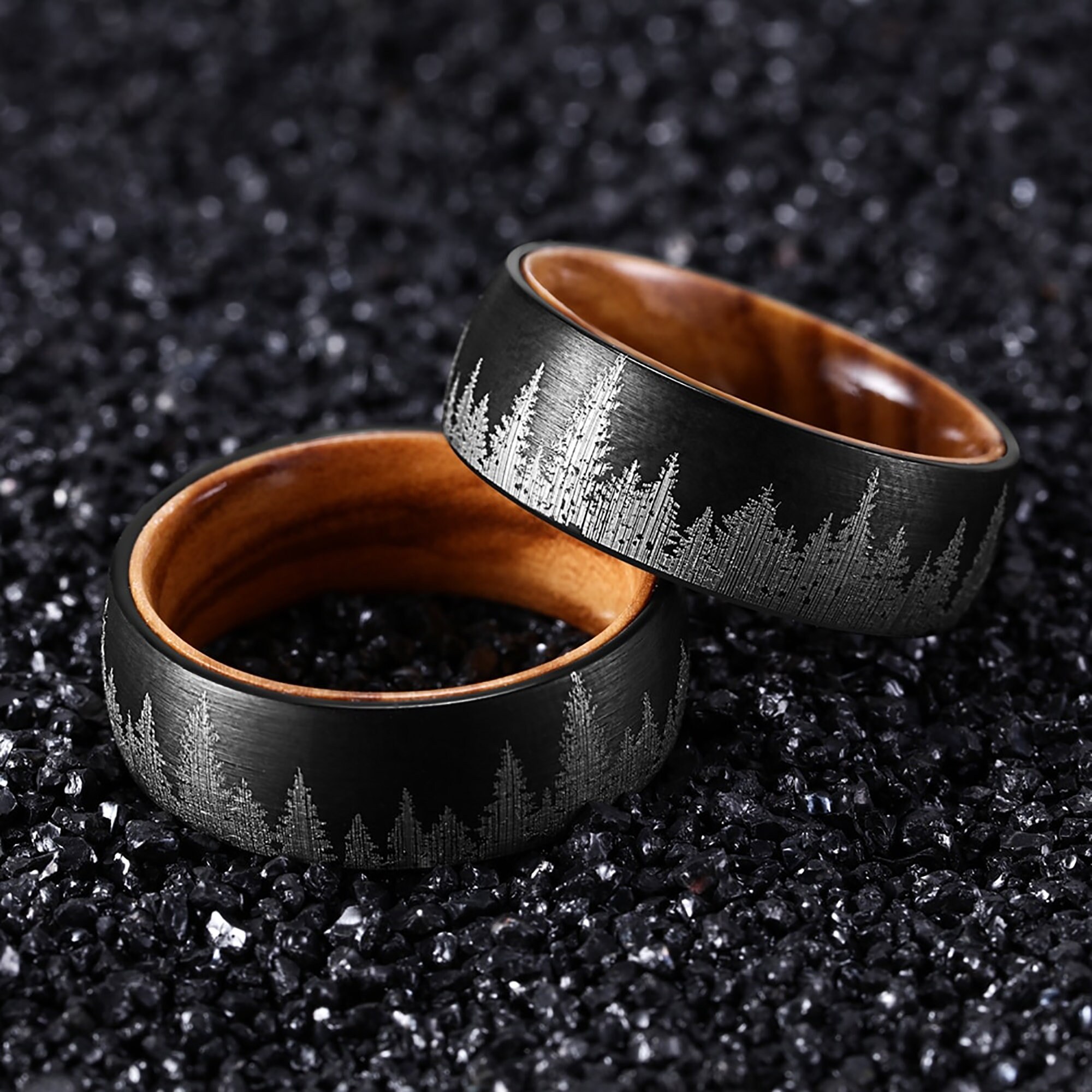 Men's wood shop wedding rings