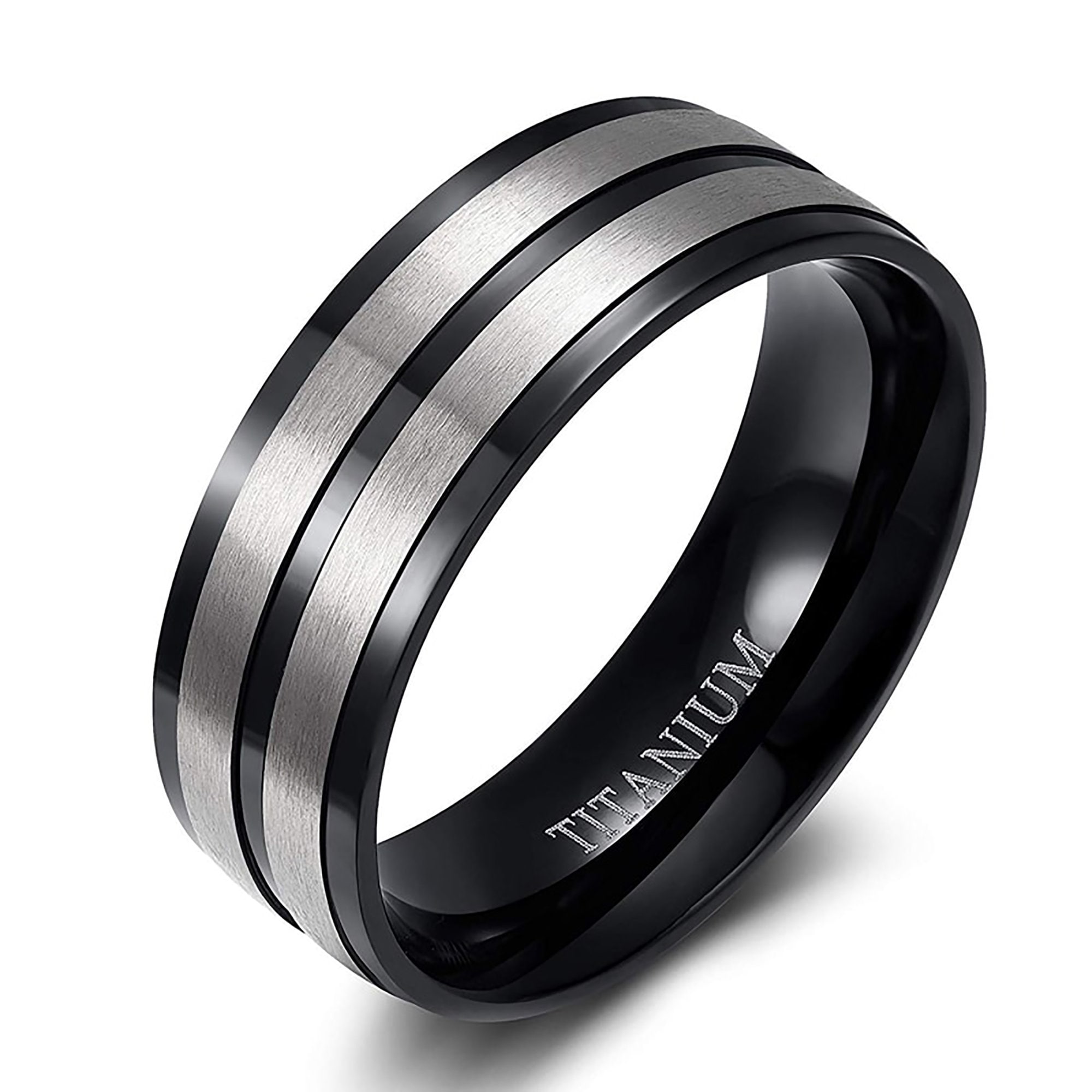 Men Two Tone Titanium Brushed Finish Ring | Marketplace | 1800Flowers