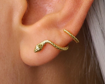 Boucles d'oreilles serpent grimpeur - boucles d'oreilles serpent - boucles d'oreilles serpent - boucles d'oreilles avant-gardistes - boucles d'oreilles animaux - bijoux grunge - cadeau pour elle