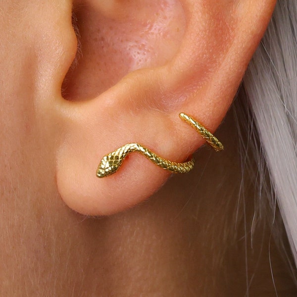 Snake Climber Stud Earrings - Serpent Earrings - Snake Earrings - Edgy Earrings - Animal Earrings - Grunge Jewelry - Gift For Her